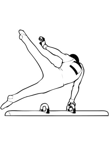 Artistic Gymnastics Pommel Horse Coloring Page